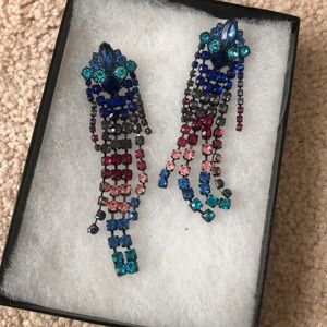Rebecca Minkoff Gemma Fringe Crystal Earrings